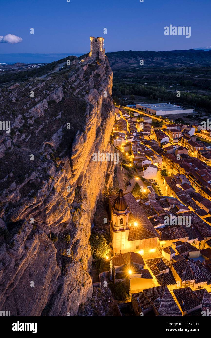 Quel Castle, 15. Jahrhundert, Quel, La Rioja, Spanien, Europa Stockfoto