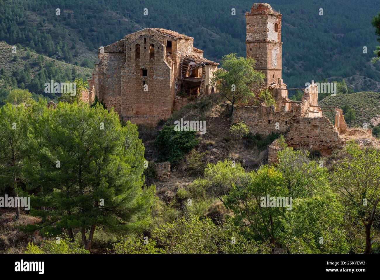 Turruncún verlassenes Dorf, sierra de Préjano, La Rioja, Spanien, Europa Stockfoto