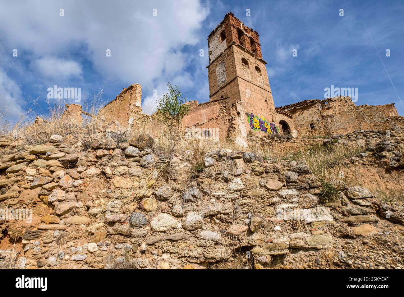 Turruncún verlassenes Dorf, sierra de Préjano, La Rioja, Spanien, Europa Stockfoto