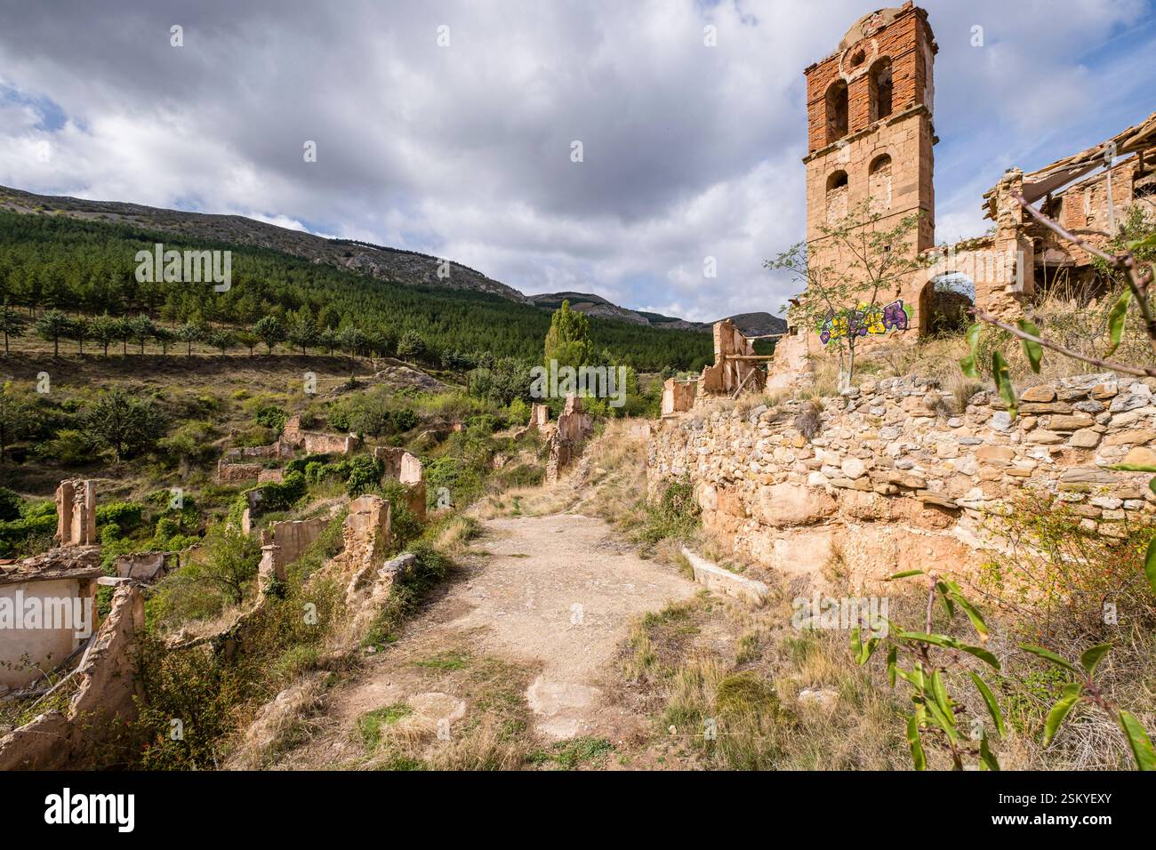 Turruncún verlassenes Dorf, sierra de Préjano, La Rioja, Spanien, Europa Stockfoto