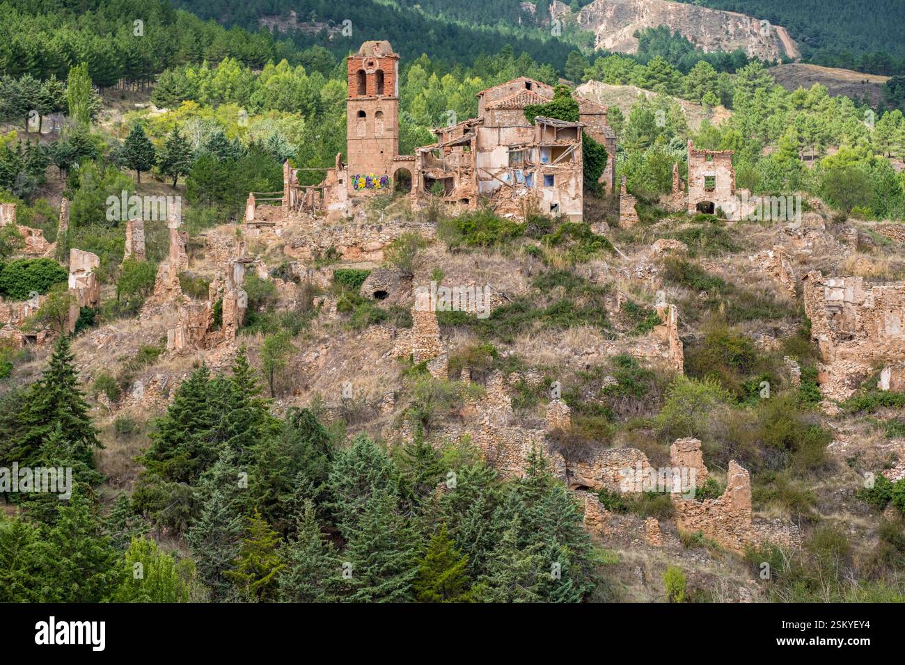 Turruncún verlassenes Dorf, sierra de Préjano, La Rioja, Spanien, Europa Stockfoto