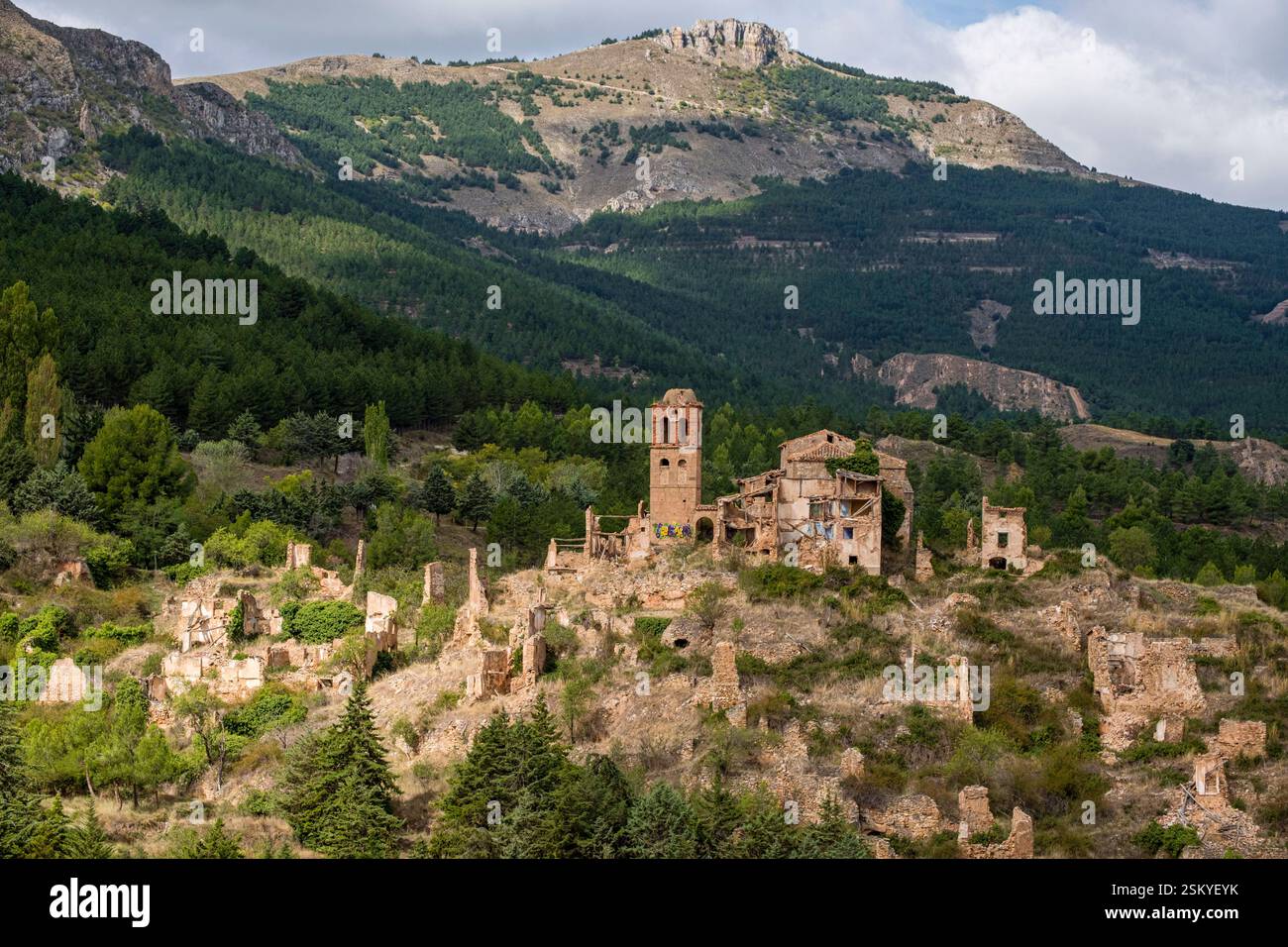 Turruncún verlassenes Dorf, sierra de Préjano, La Rioja, Spanien, Europa Stockfoto