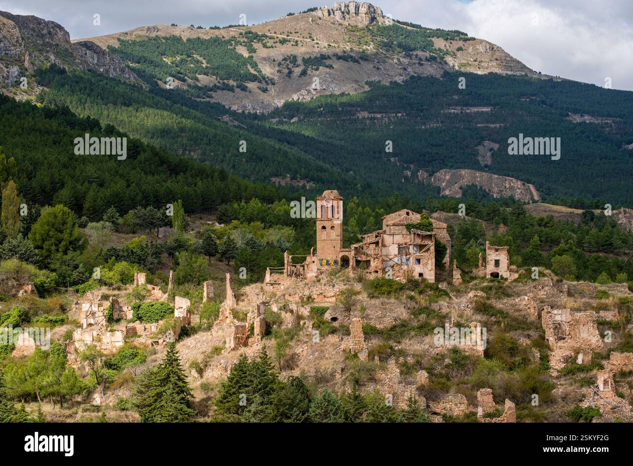 Turruncún verlassenes Dorf, sierra de Préjano, La Rioja, Spanien, Europa Stockfoto