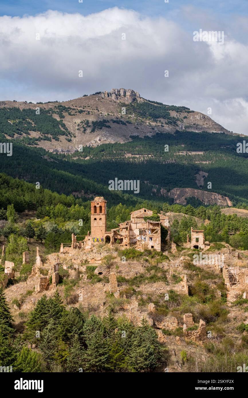 Turruncún verlassenes Dorf, sierra de Préjano, La Rioja, Spanien, Europa Stockfoto