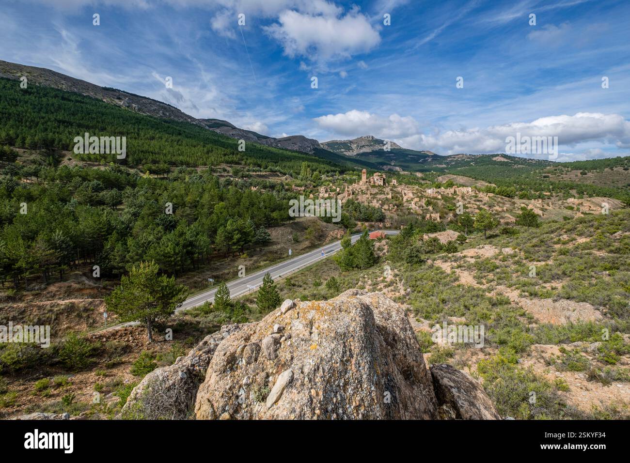 Turruncún verlassenes Dorf, sierra de Préjano, La Rioja, Spanien, Europa Stockfoto