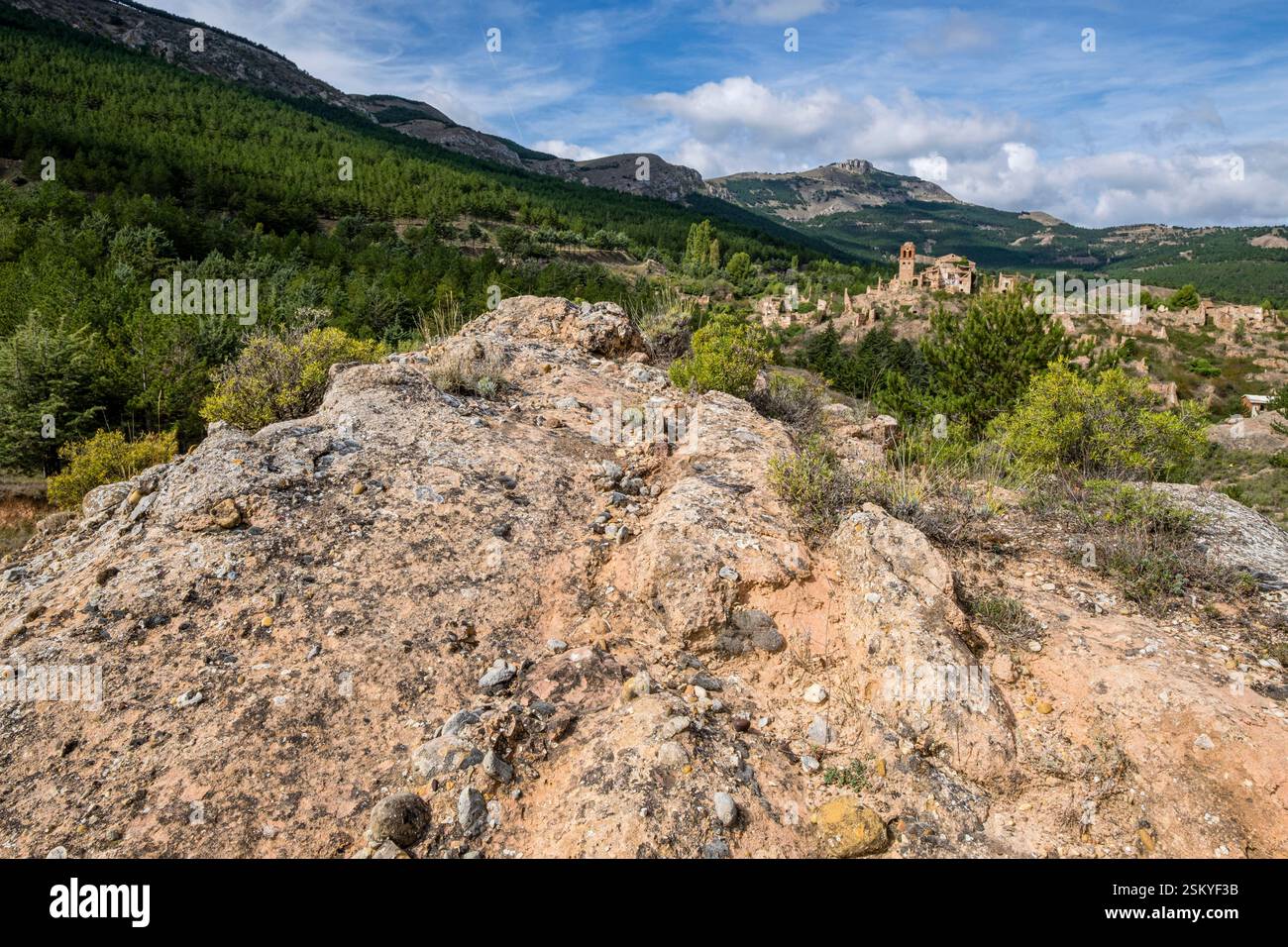 Turruncún verlassenes Dorf, sierra de Préjano, La Rioja, Spanien, Europa Stockfoto