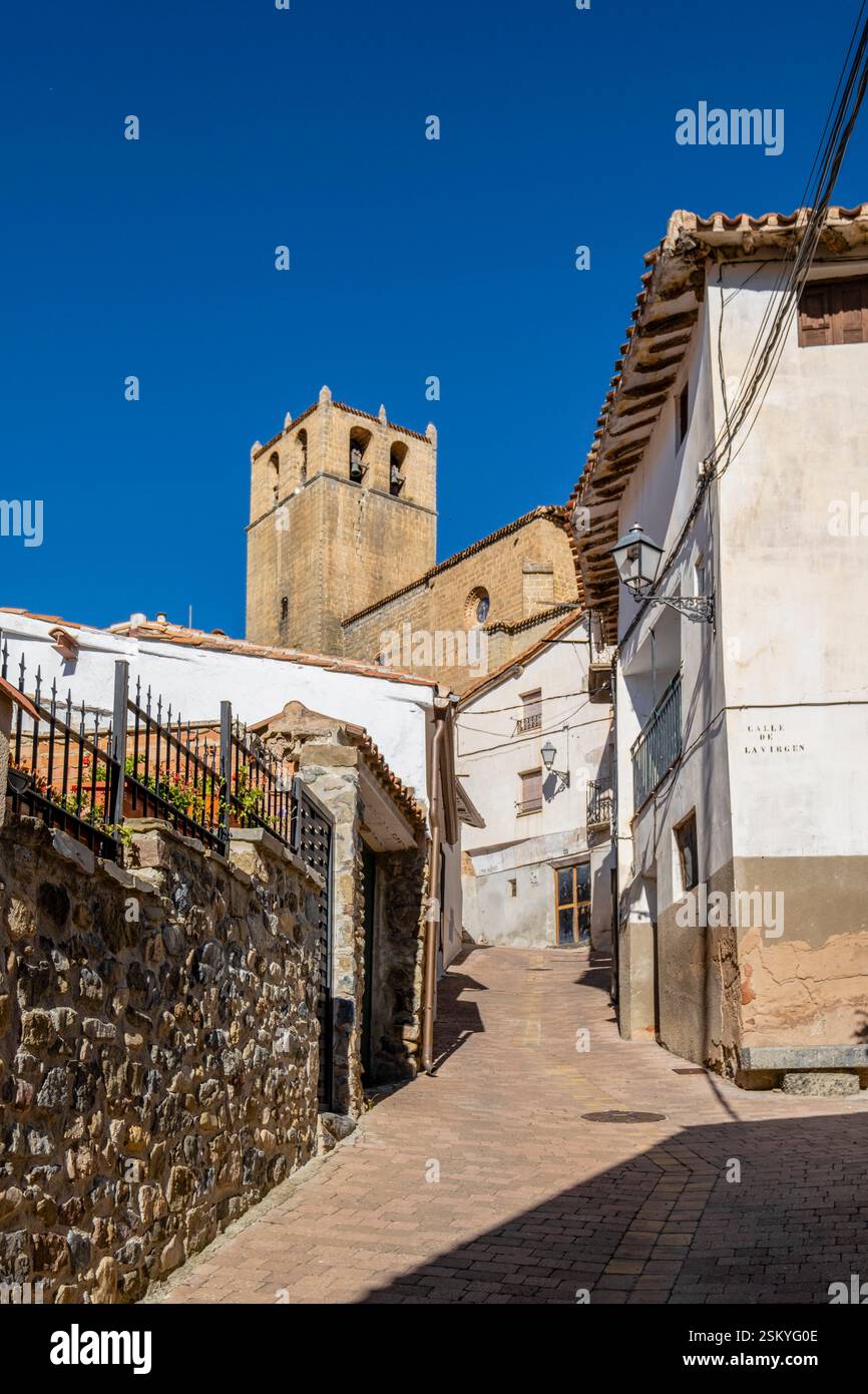 Kirche Santa Maria de la Estrella, Dorf Enciso, La Rioja, Spanien, Europa Stockfoto