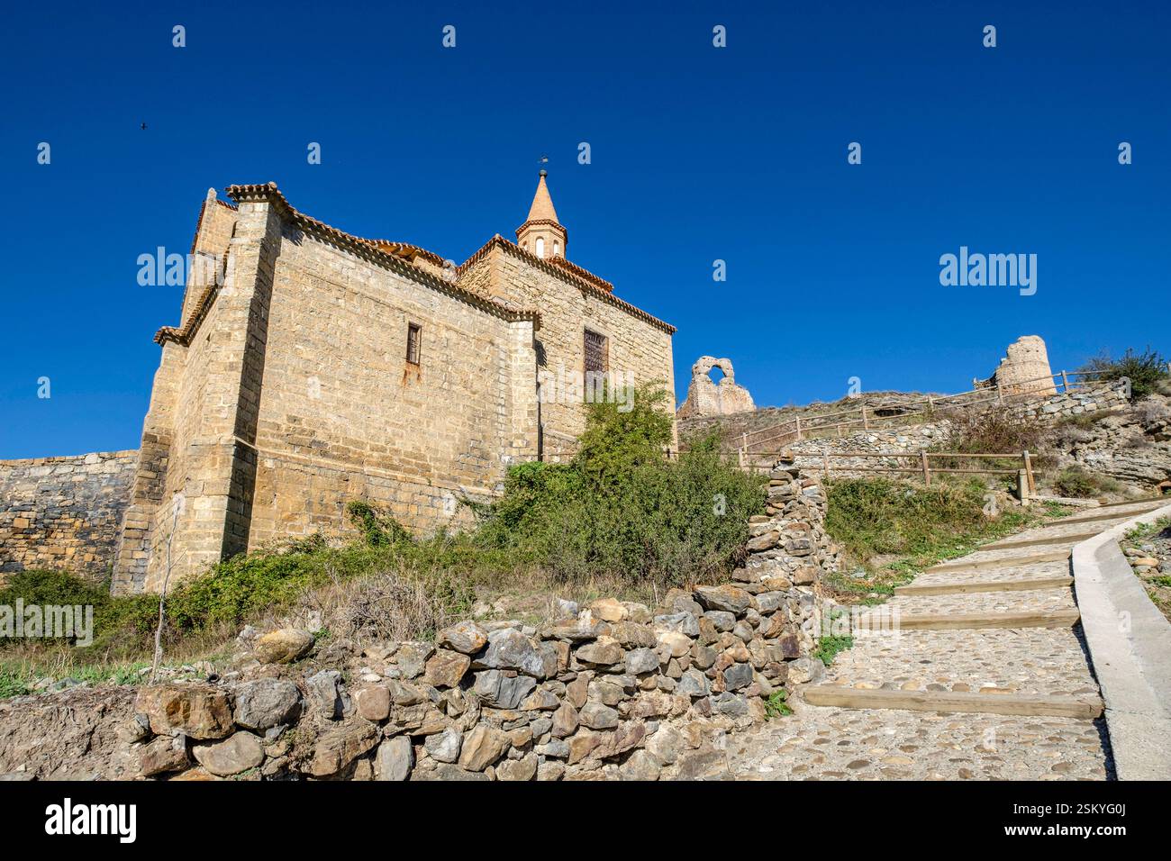 Kirche Santa Maria de la Estrella, Dorf Enciso, La Rioja, Spanien, Europa Stockfoto