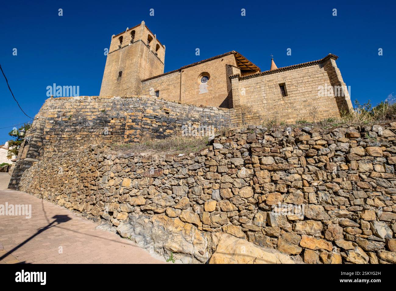 Kirche Santa Maria de la Estrella, Dorf Enciso, La Rioja, Spanien, Europa Stockfoto