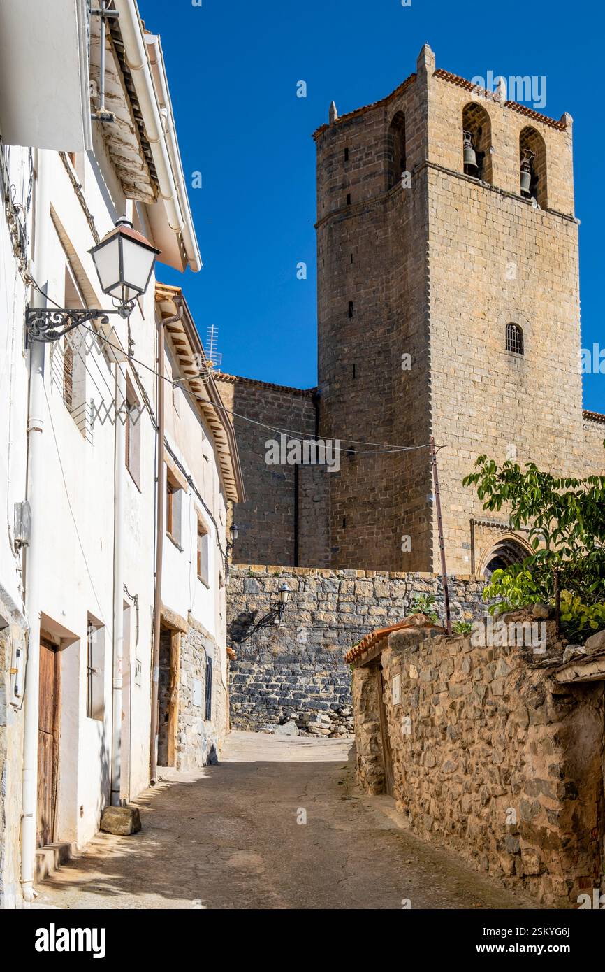Kirche Santa Maria de la Estrella, Dorf Enciso, La Rioja, Spanien, Europa Stockfoto