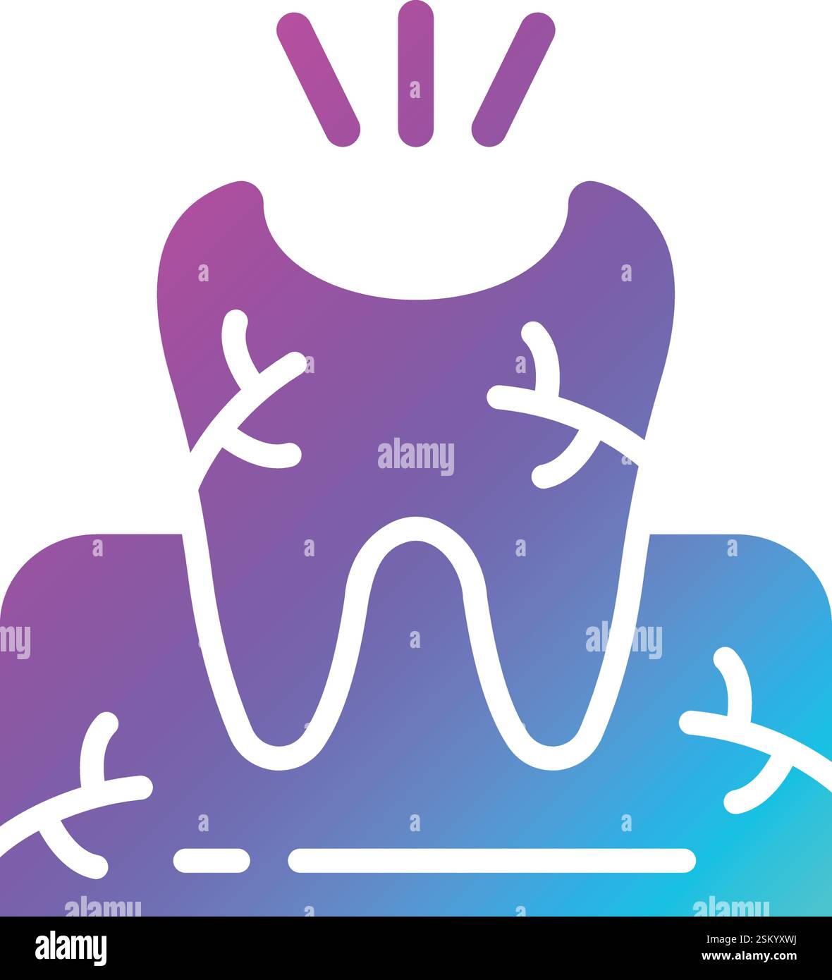 Vektor-Symbol Für Gebrochene Zähne Konstruktionsillustration Stock Vektor