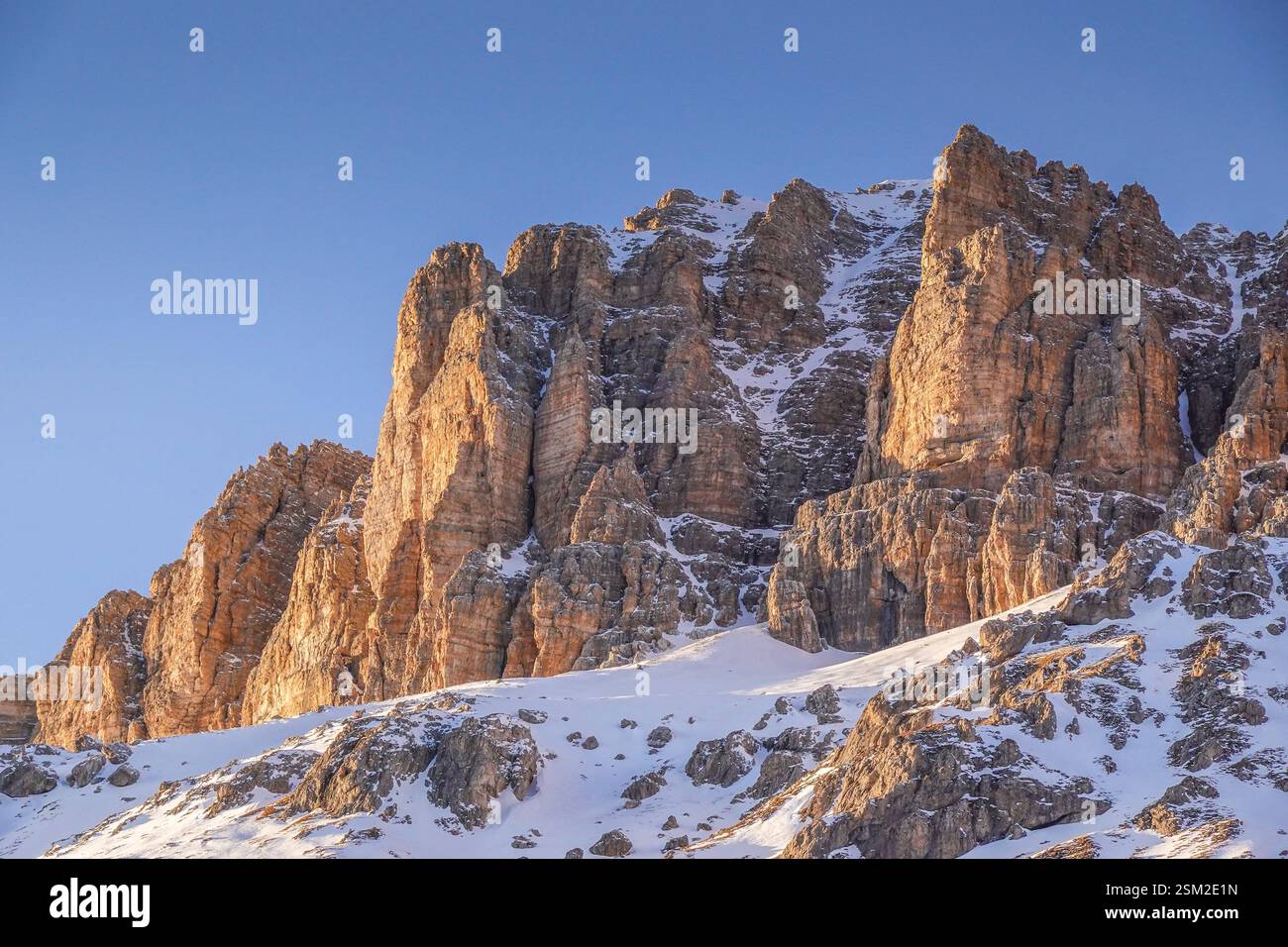 Felsen, Sella-Stock, Dolomiten, Italien Stockfoto