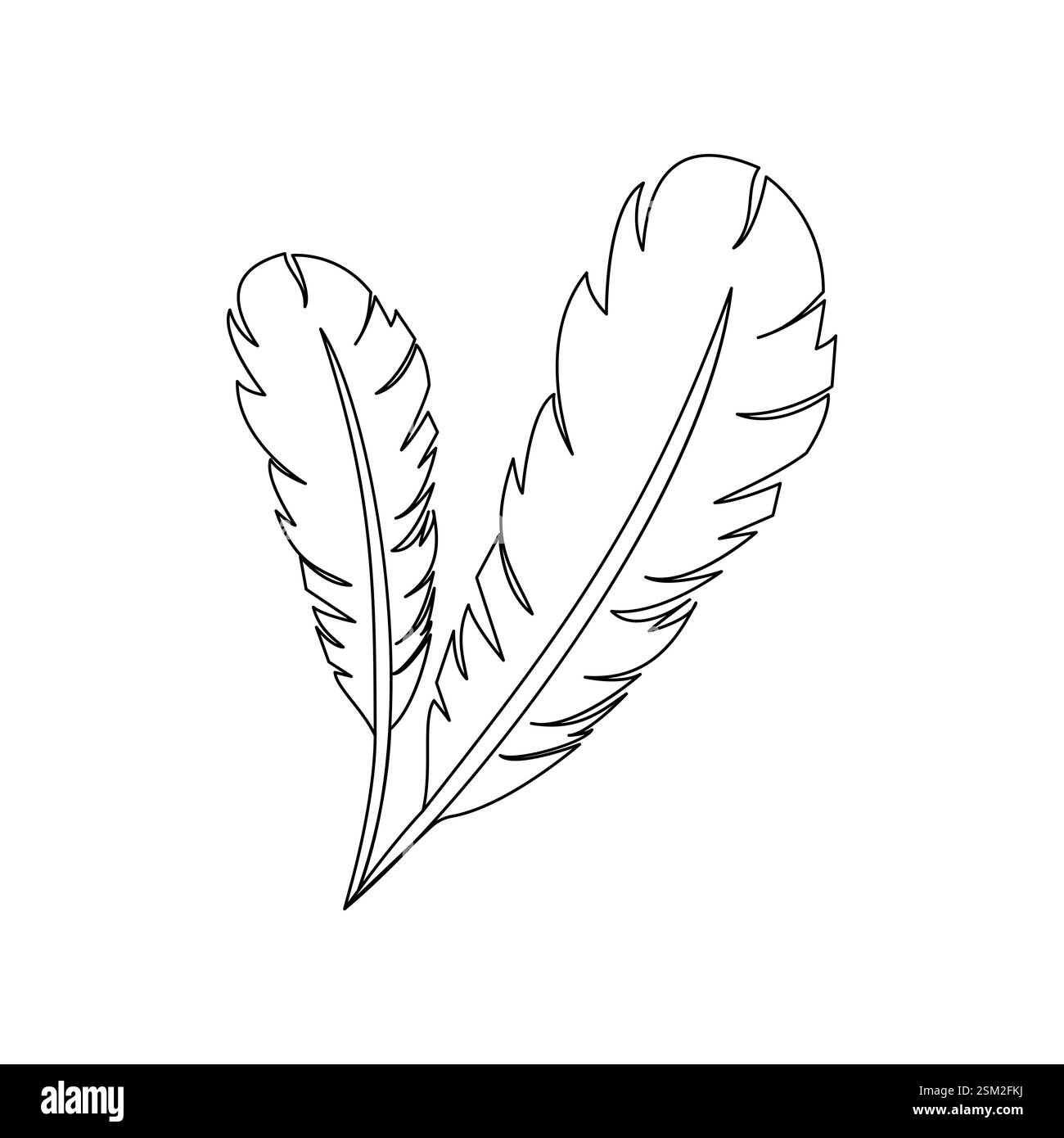 Die einzeilige Kunst der Vogelfeder zeigt die zarte Struktur einer Feder auf wunderschöne Weise und symbolisiert mit einer durchgehenden Linie Freiheit und Anmut Stock Vektor