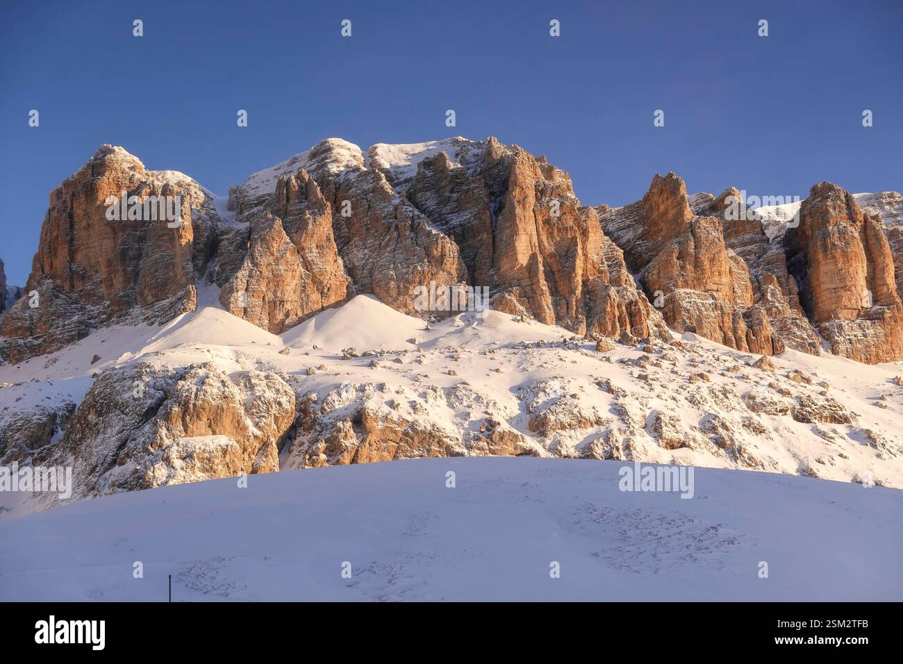 Felsen, Sella-Stock, Dolomiten, Italien Stockfoto