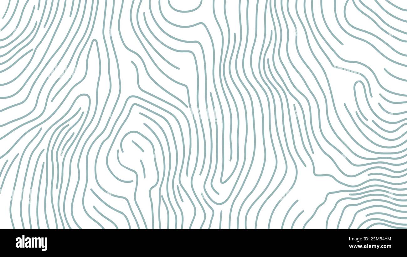 Abstrakte topografische Konturlinien Hintergrund. Unregelmäßig gekrümmtes Linienmuster bildet Textur. Großartiger Hintergrund für wissenschaftlich-technologische Projekte. Einfach Stock Vektor