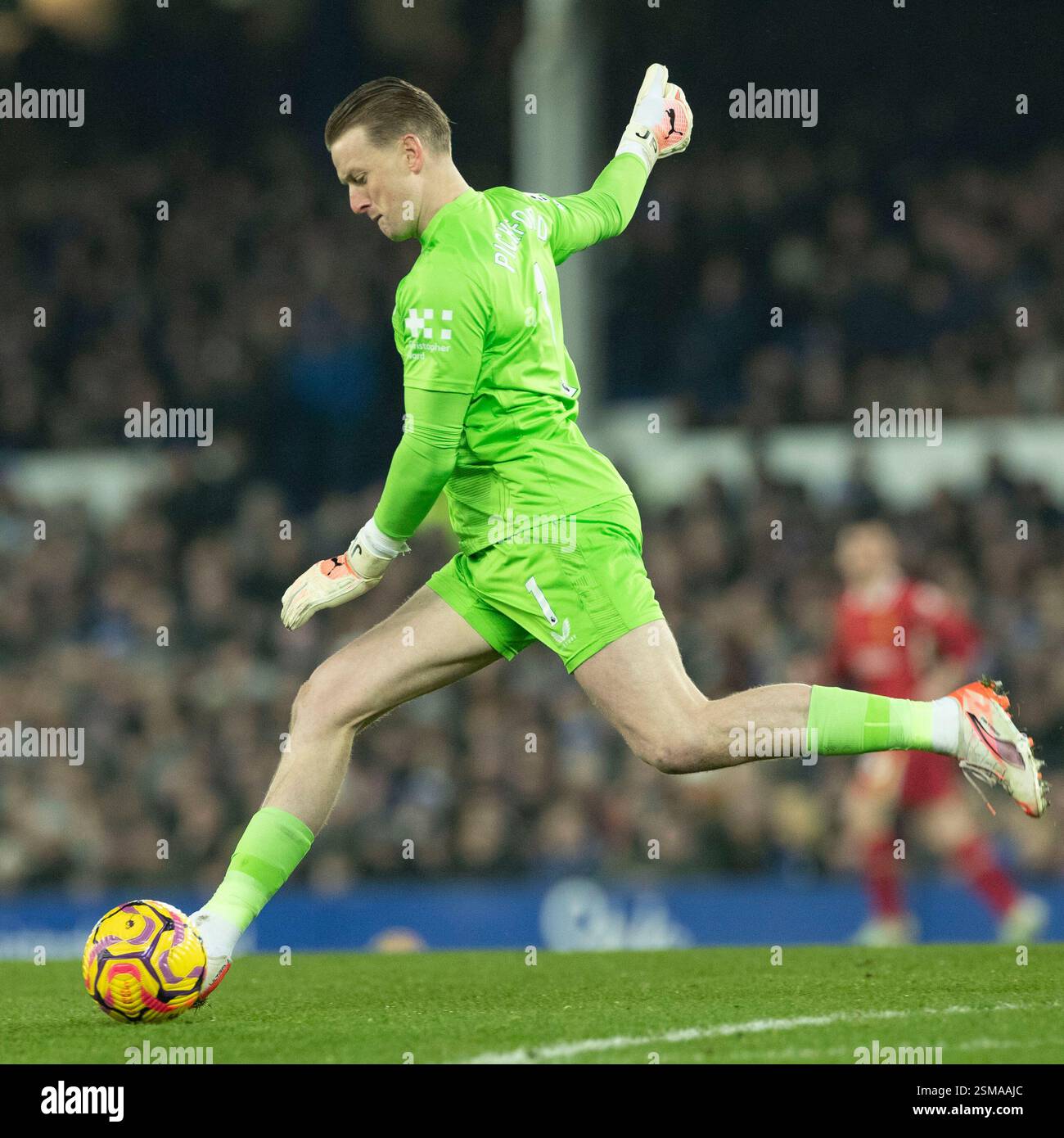 Während des Premier League-Spiels zwischen Everton und Liverpool im Goodison Park, Liverpool am Mittwoch, den 12. Februar 2025. (Foto: Mike Morese | MI News) Credit: MI News & Sport /Alamy Live News Stockfoto