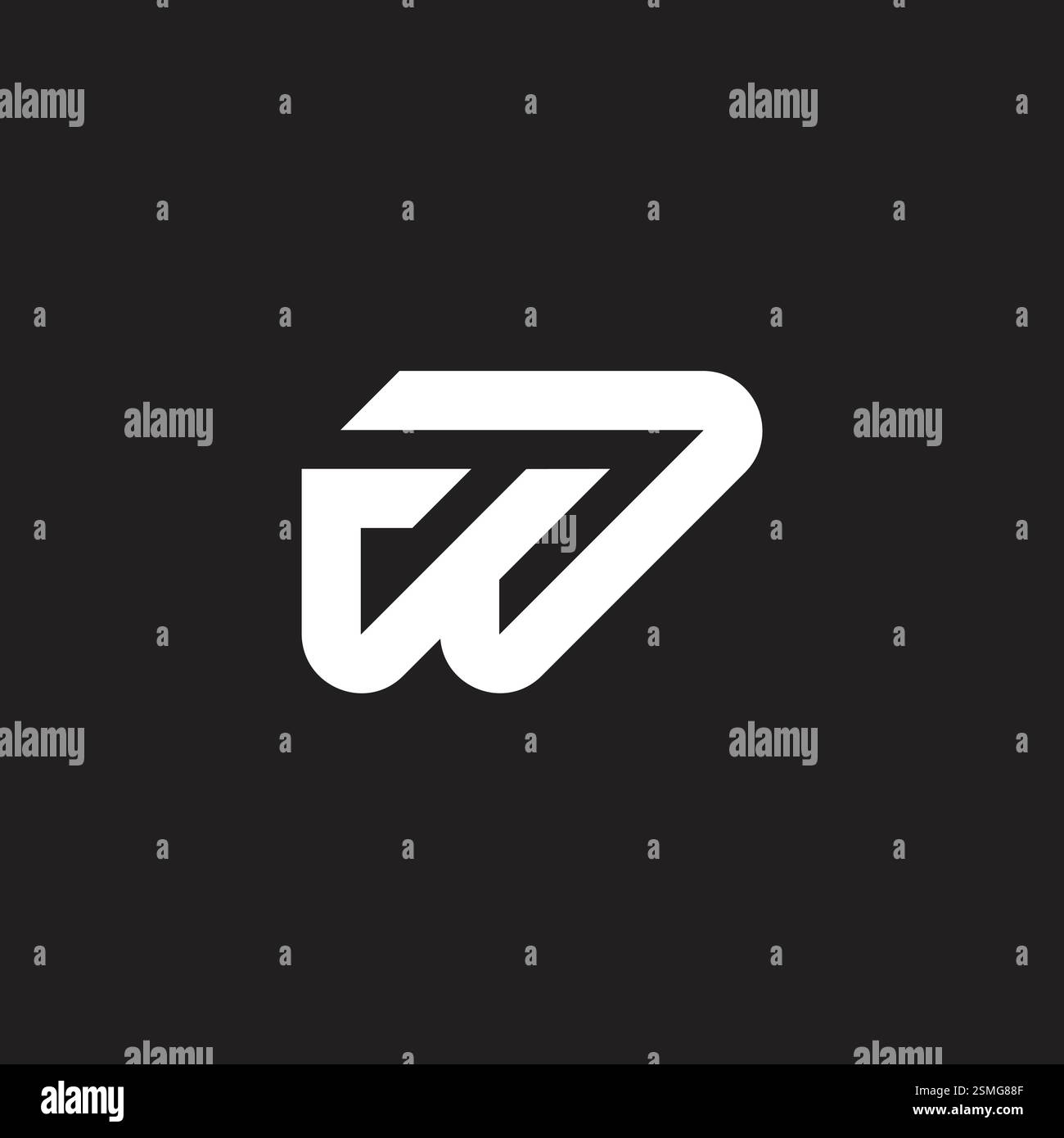 Abstrakter Logo-Vektor mit Buchstabe rw Stock Vektor