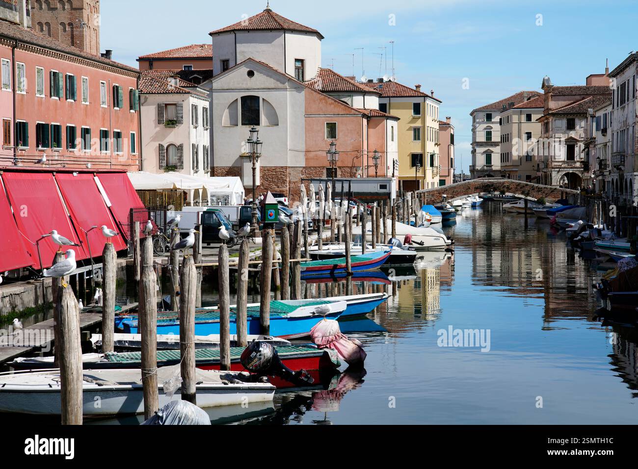 Vena Canal, Hafenstadt, Lagune von Venedig, Chioggia, Italien Stockfoto