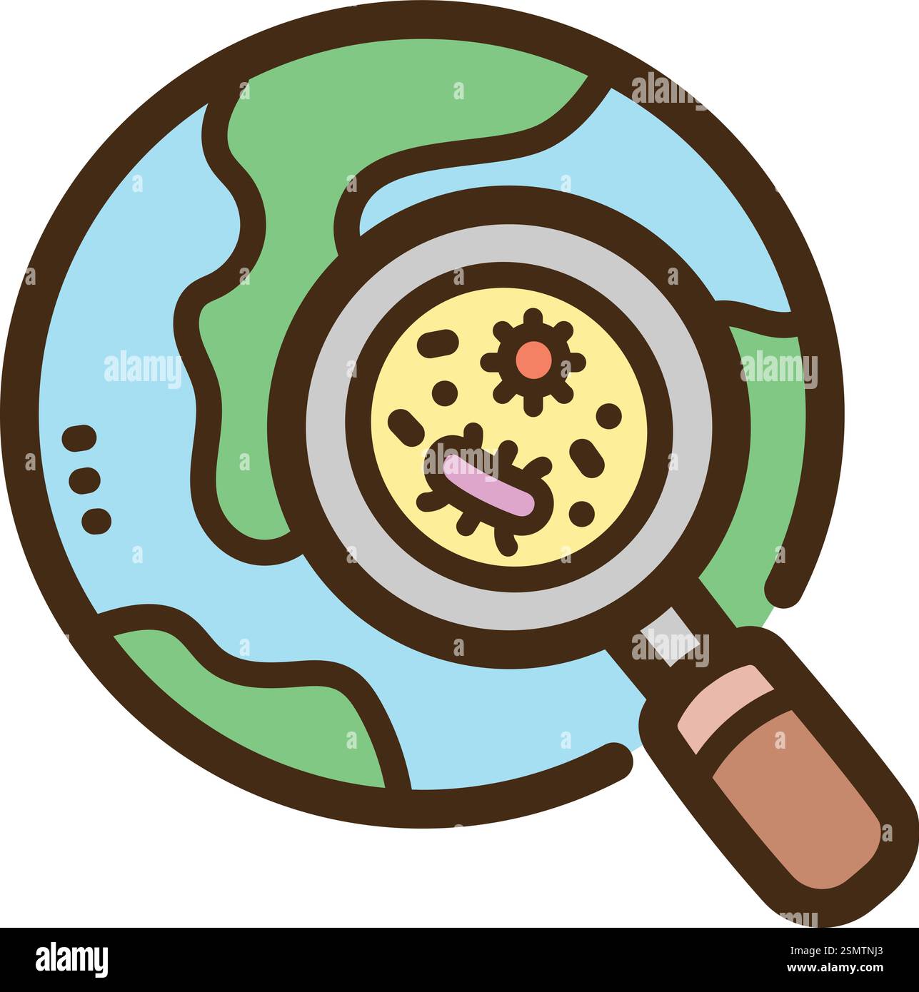 Epidemiologie Vektor-Doodle-Illustration und Grafik. Teil der Kategorie Wissenschaft. Stock Vektor