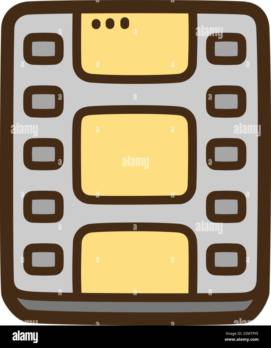 Video-Vektor-Kritzelillustration und Grafik. Teil der Kategorie soziale Medien. Stock Vektor