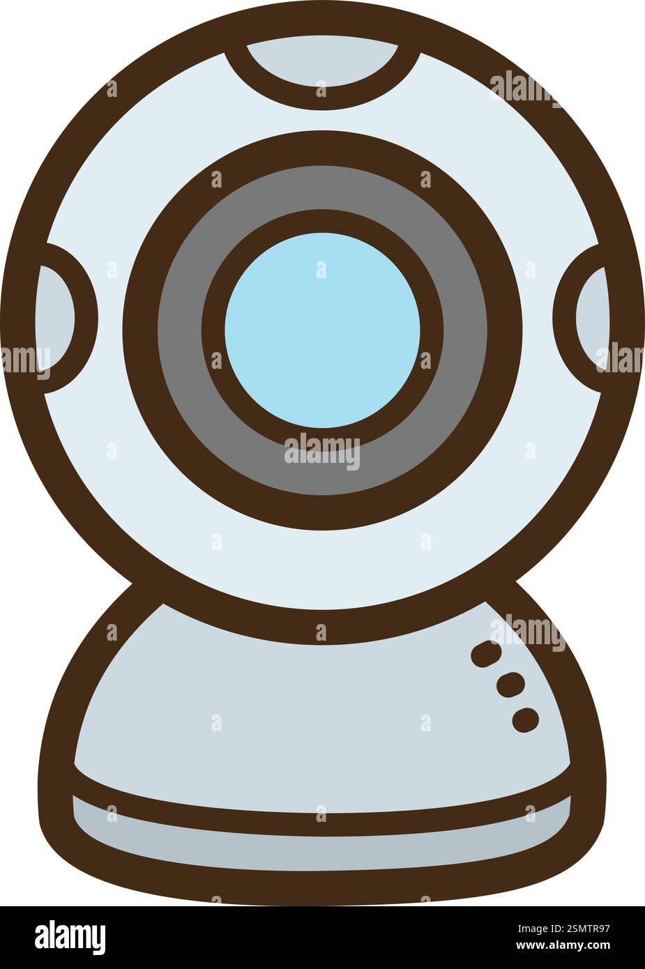 Webcam-Vektor-Kritzelillustration und Grafik. Teil der Kategorie soziale Medien. Stock Vektor