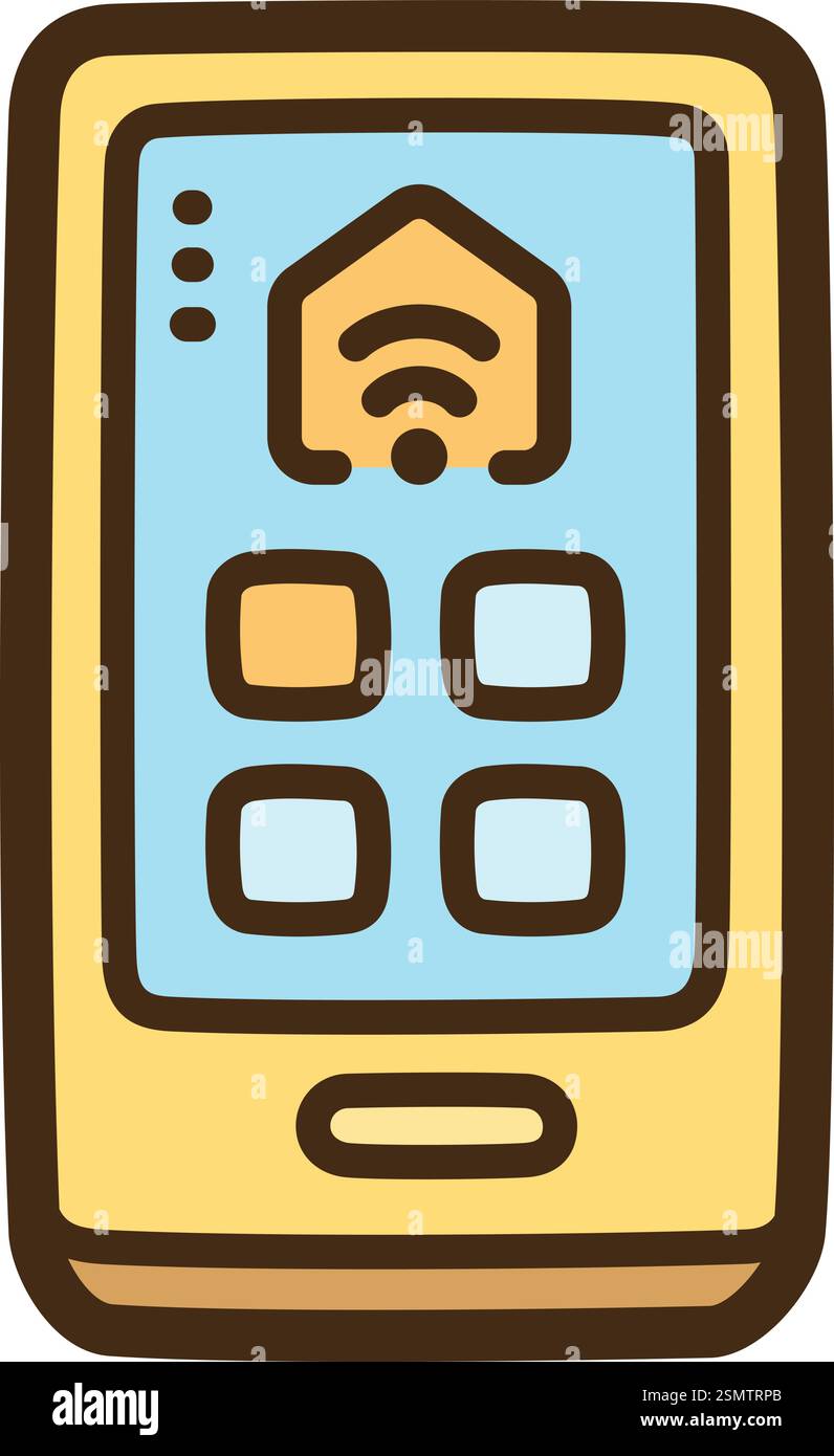 Handy Vektor Kritzelillustration und Grafik. Teil der Kategorie „Smart Appliances“. Stock Vektor