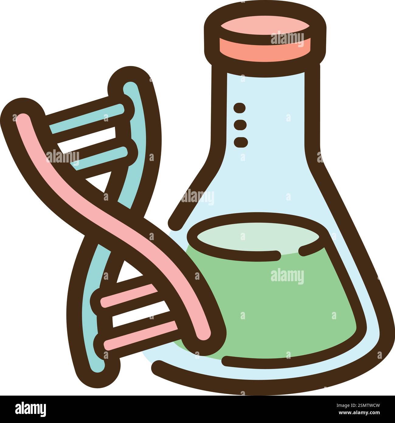 Genetik-Vektor-Doodle-Illustration und Grafik. Teil der Kategorie Wissenschaft. Stock Vektor