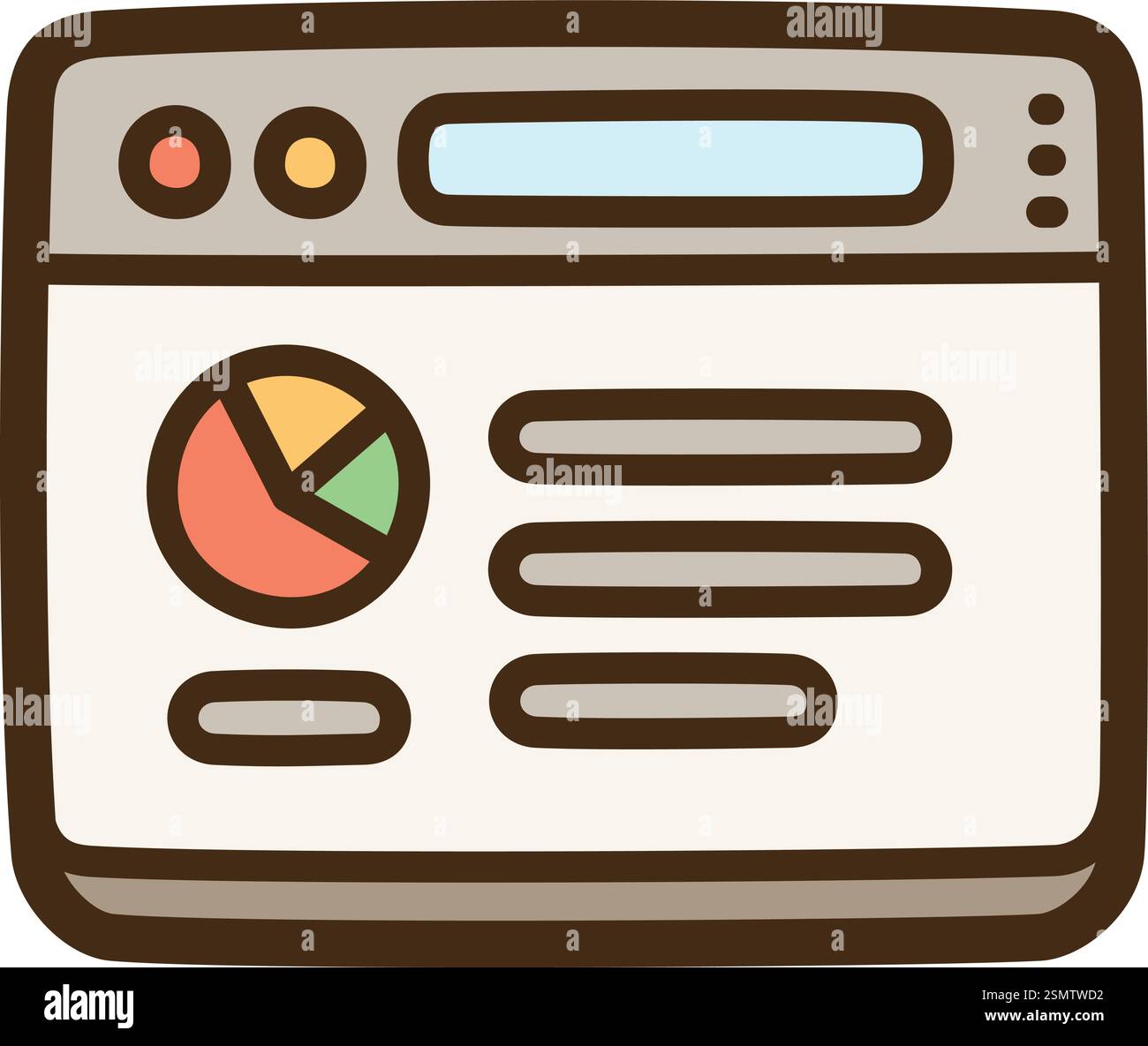 Website-Vektor-Kritzelillustration und Grafik. Teil der Startkategorie. Stock Vektor