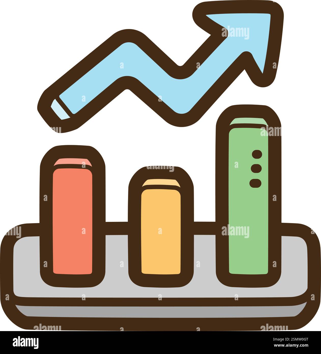 Growth Vector Doodle Illustration und Grafik. Teil der Startkategorie. Stock Vektor