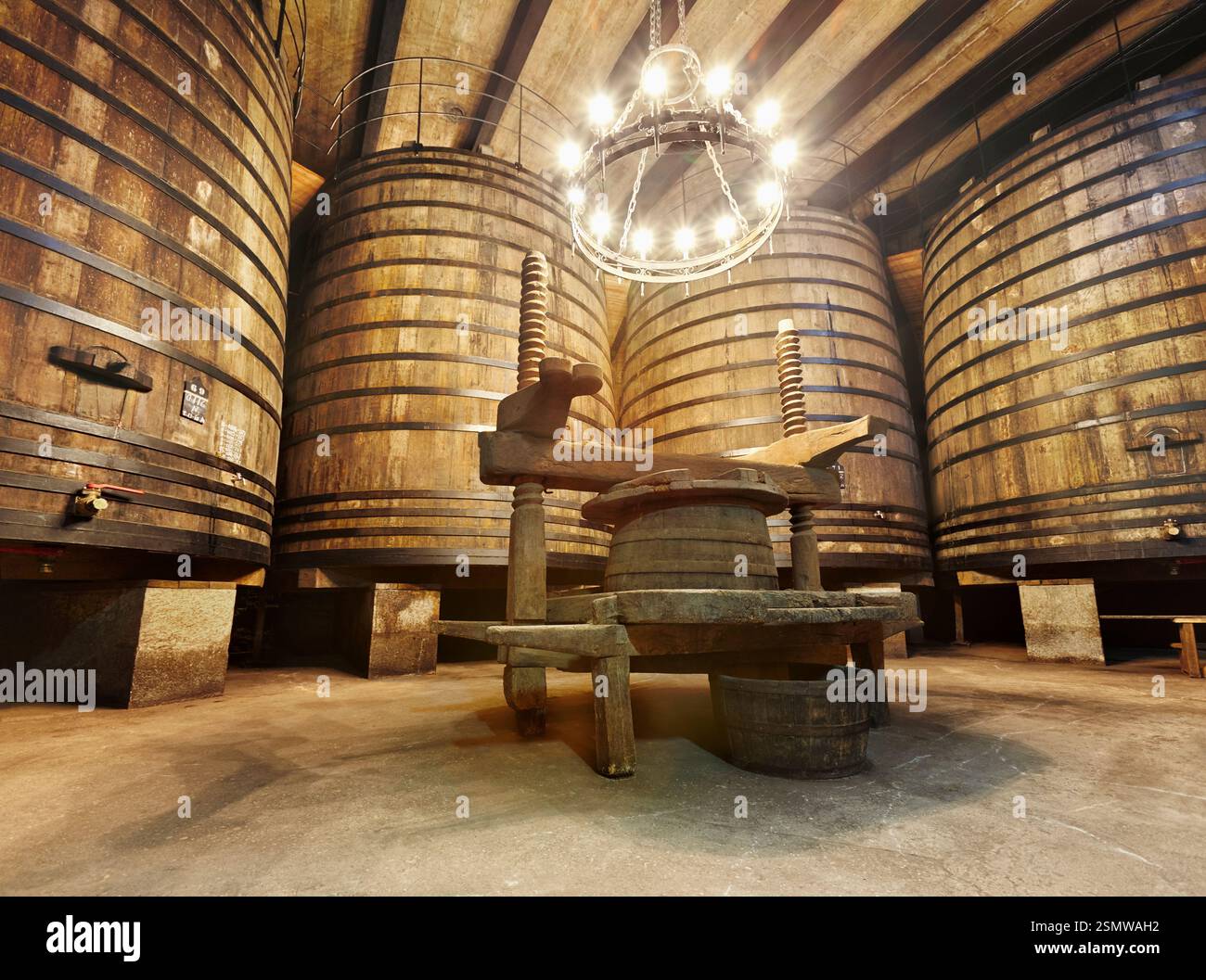 R. Lopez de Heredia Vina Tondonia wine cellar. Haro. La Rioja. Spain Stockfoto