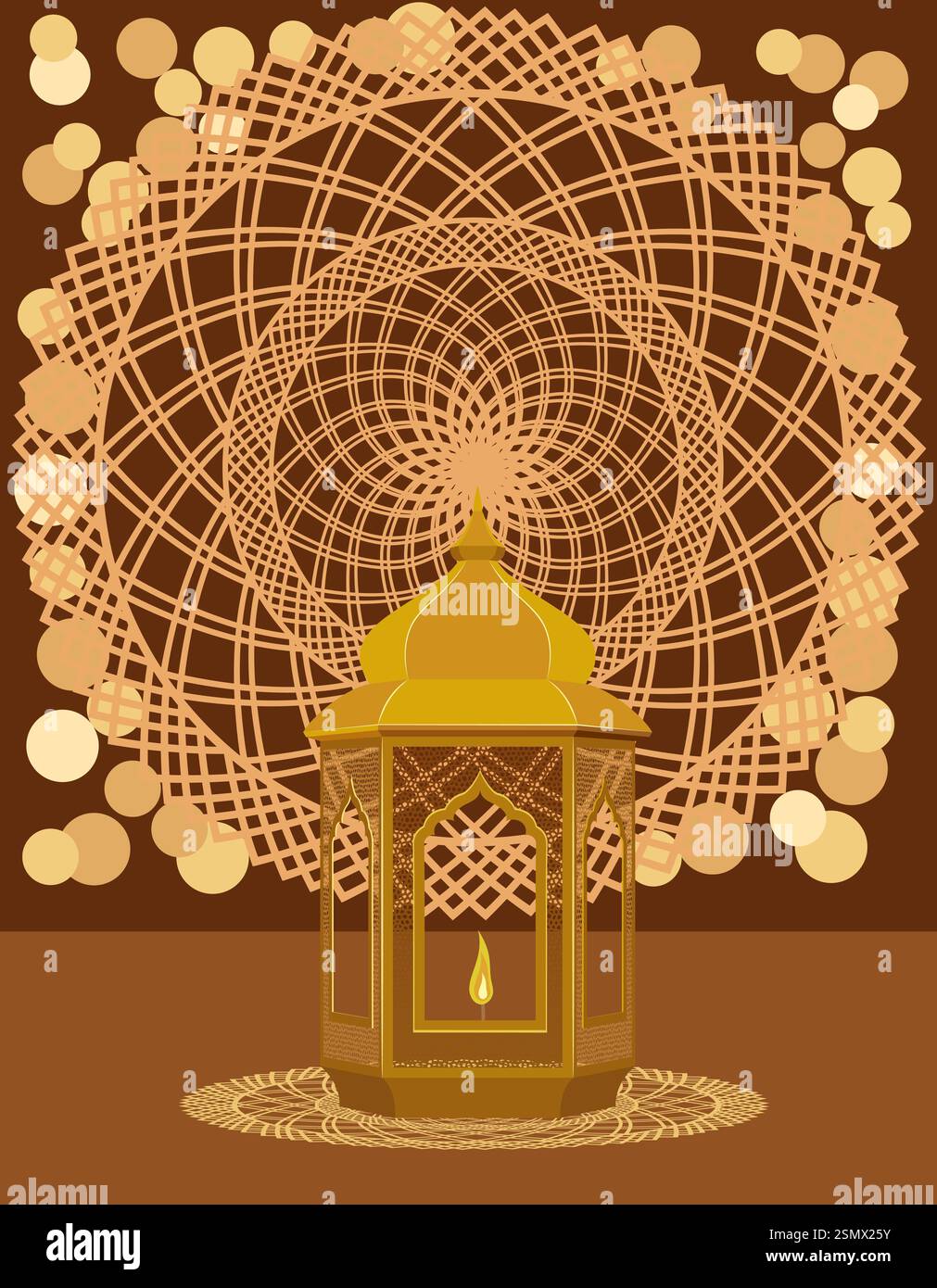islamische Laterne muslime Attribut der Religion flache Stil Stock Vektor Illustration Stockfoto