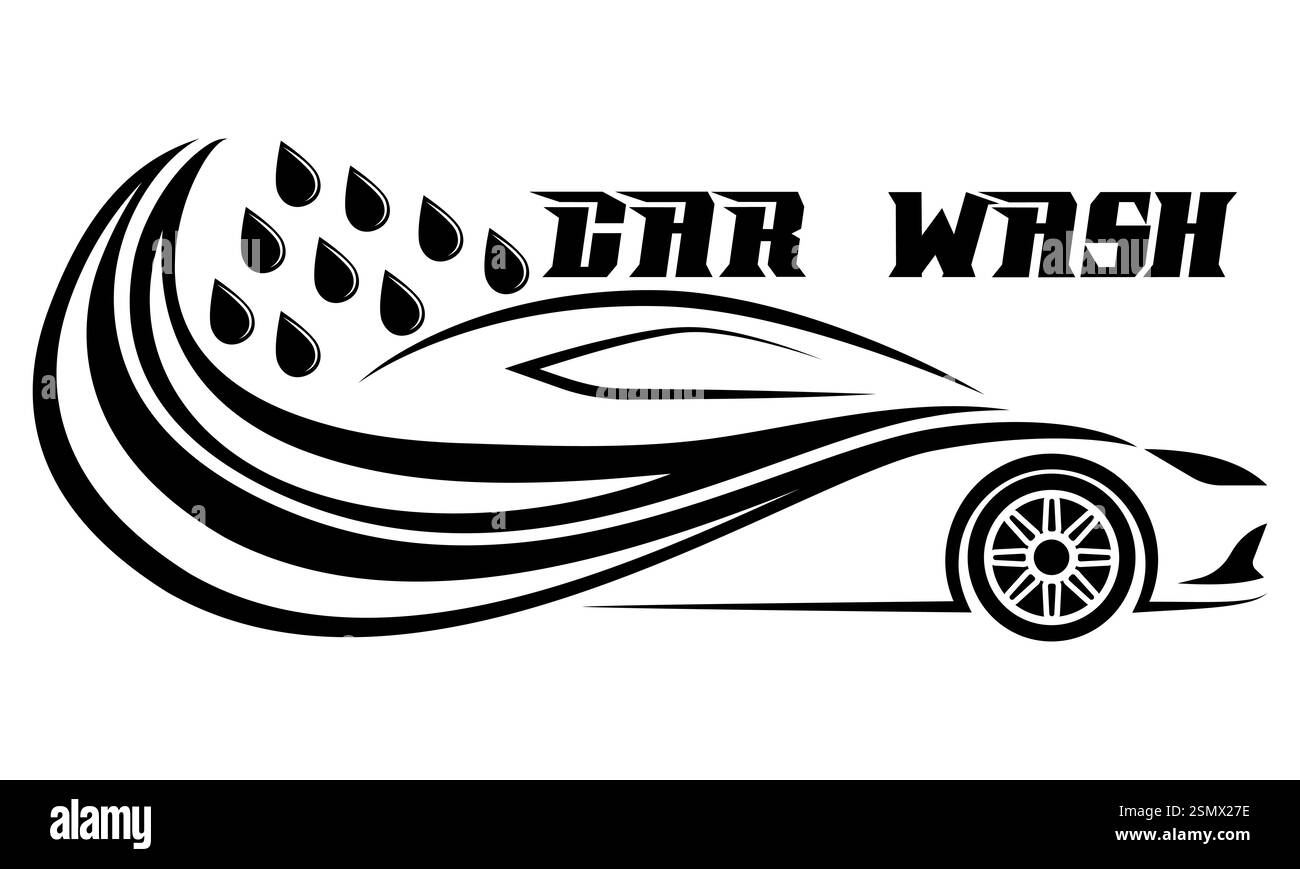 Autowasch-Logo für Ihr Unternehmen oder Unternehmen Vektorillustration isoliert auf weißem Hintergrund Stockfoto