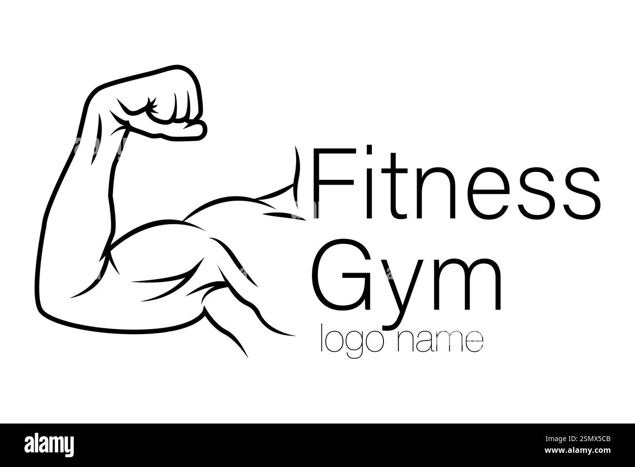 Fitnessgym Logo kreativ und originell für Ihr Geschäft oder Unternehmen Logotypvektor Illustration isoliert auf weißem Hintergrund Stockfoto