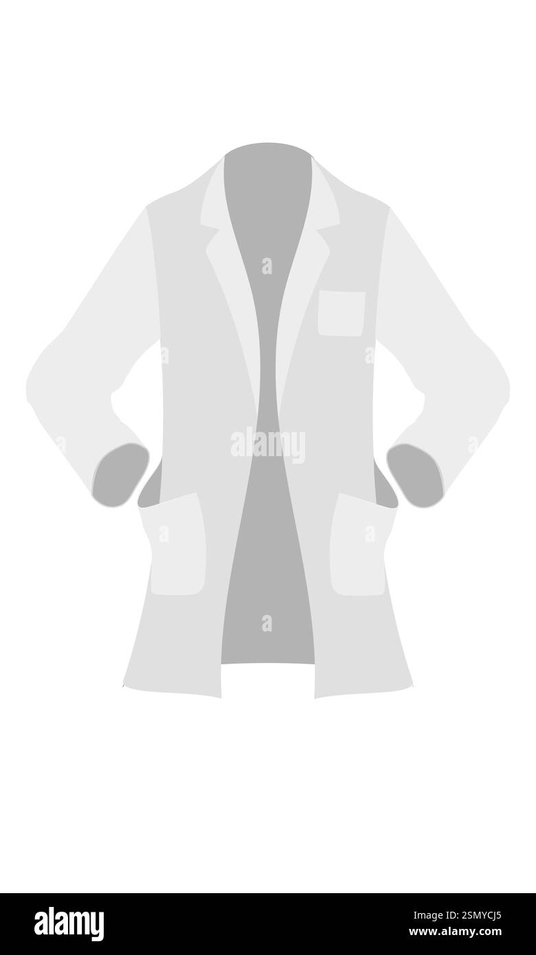 Doktor in einem Gewand, Uniform, Arbeitskleidung flache Art Vektor Illustration isoliert auf weißem Hintergrund Stock Vektor