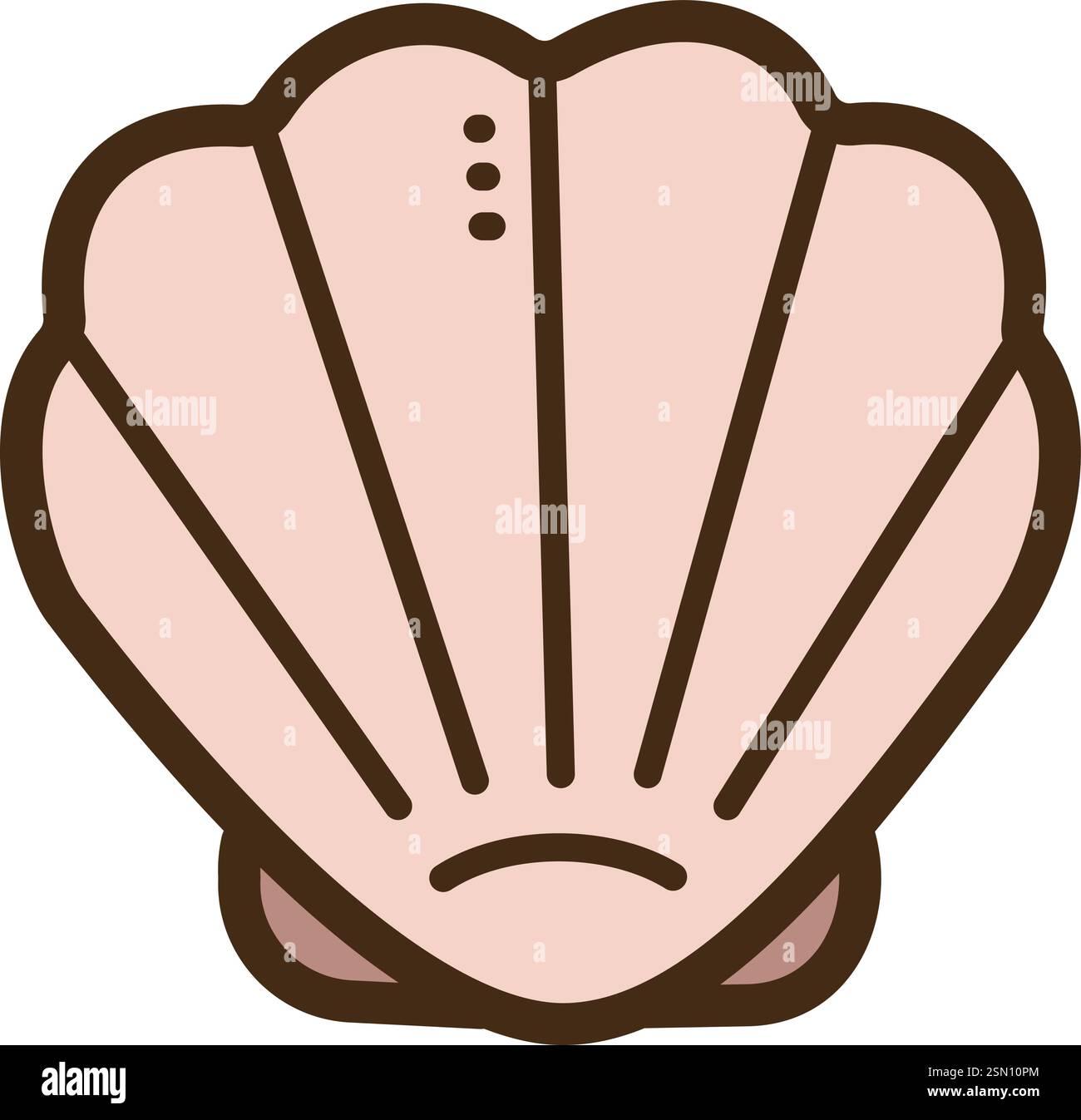 Muschel Vektor Kritzelillustration und Grafik. Teil der Sommerkategorie. Stock Vektor