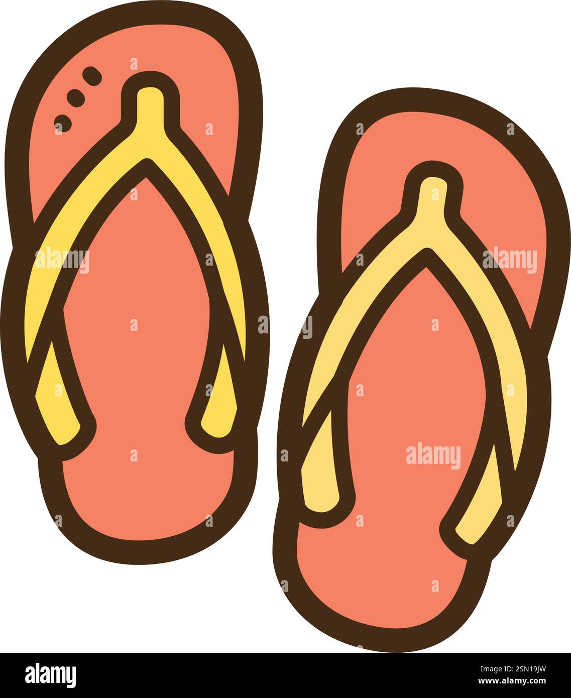 Flipflops-Vektor-Kritzelillustration und Grafik. Teil der Sommerkategorie. Stock Vektor