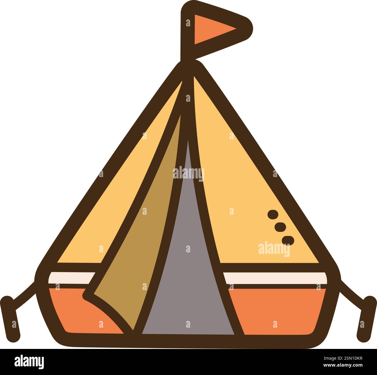 Camp-Vektor-Kritzelillustration und Grafik. Teil der Reisekategorie. Stock Vektor