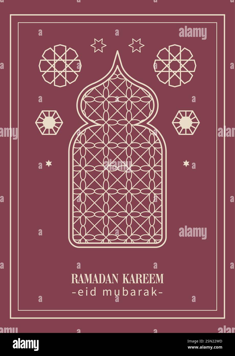 Ramadan Kareem Line Art Design Stock Vektor