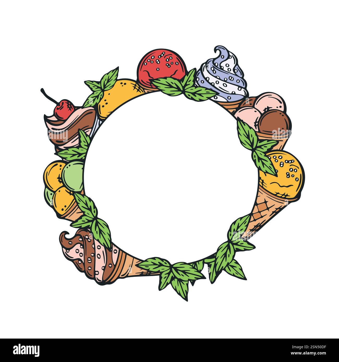 Eis bunte Rahmen-Vektor-Illustration. Stock Vektor