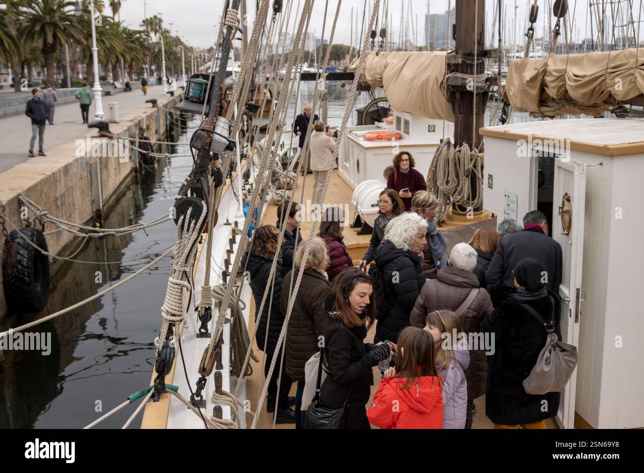 Das Boot ist aufgrund des Festivals von Santa Euralia kostenlos für die Öffentlichkeit geöffnet. Stockfoto