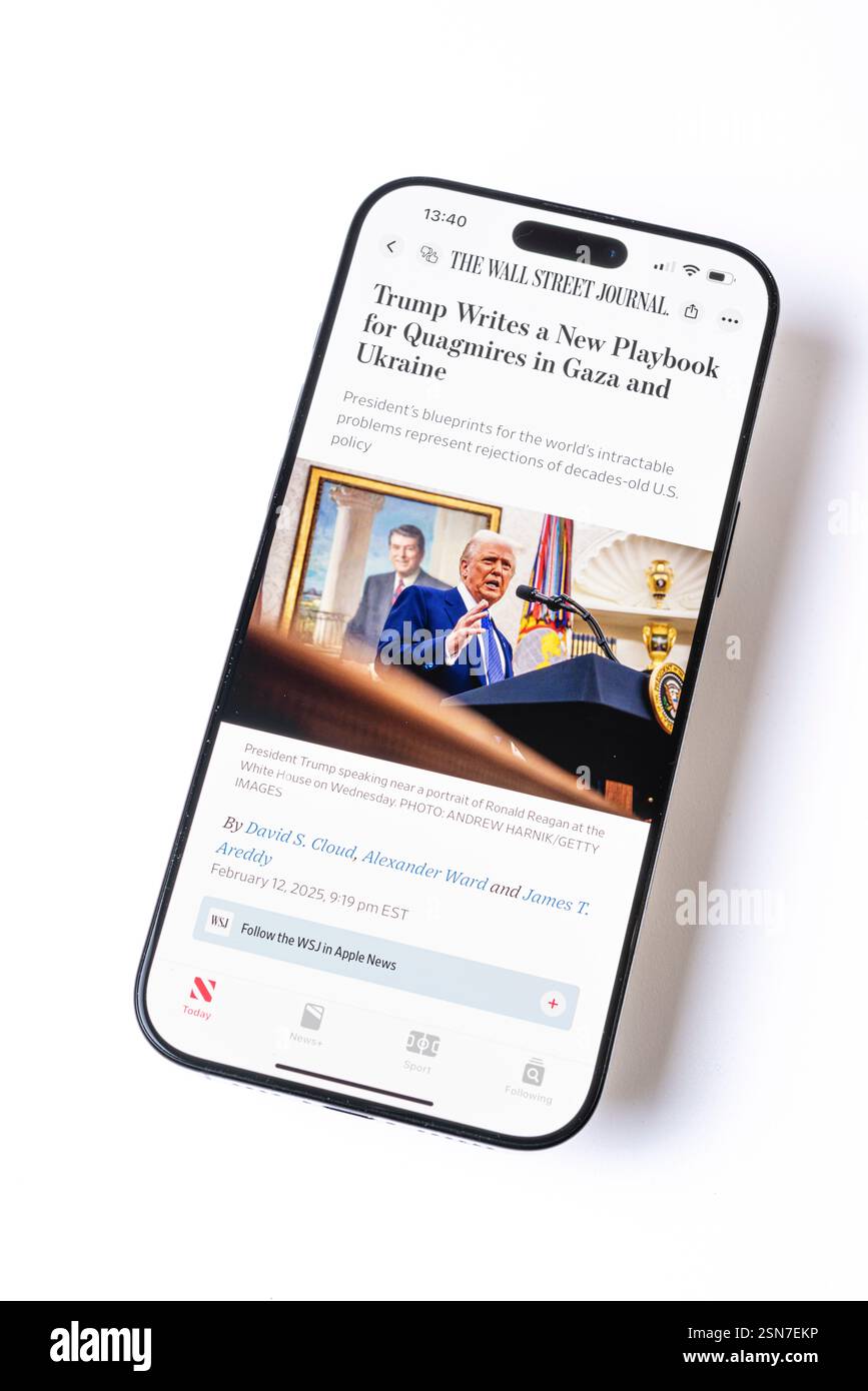 In einem kürzlich veröffentlichten artikel hat Präsident Donald Trump unkonventionelle Strategien vorgeschlagen, um die anhaltenden Konflikte im Gazastreifen und in der Ukraine anzugehen. Stockfoto