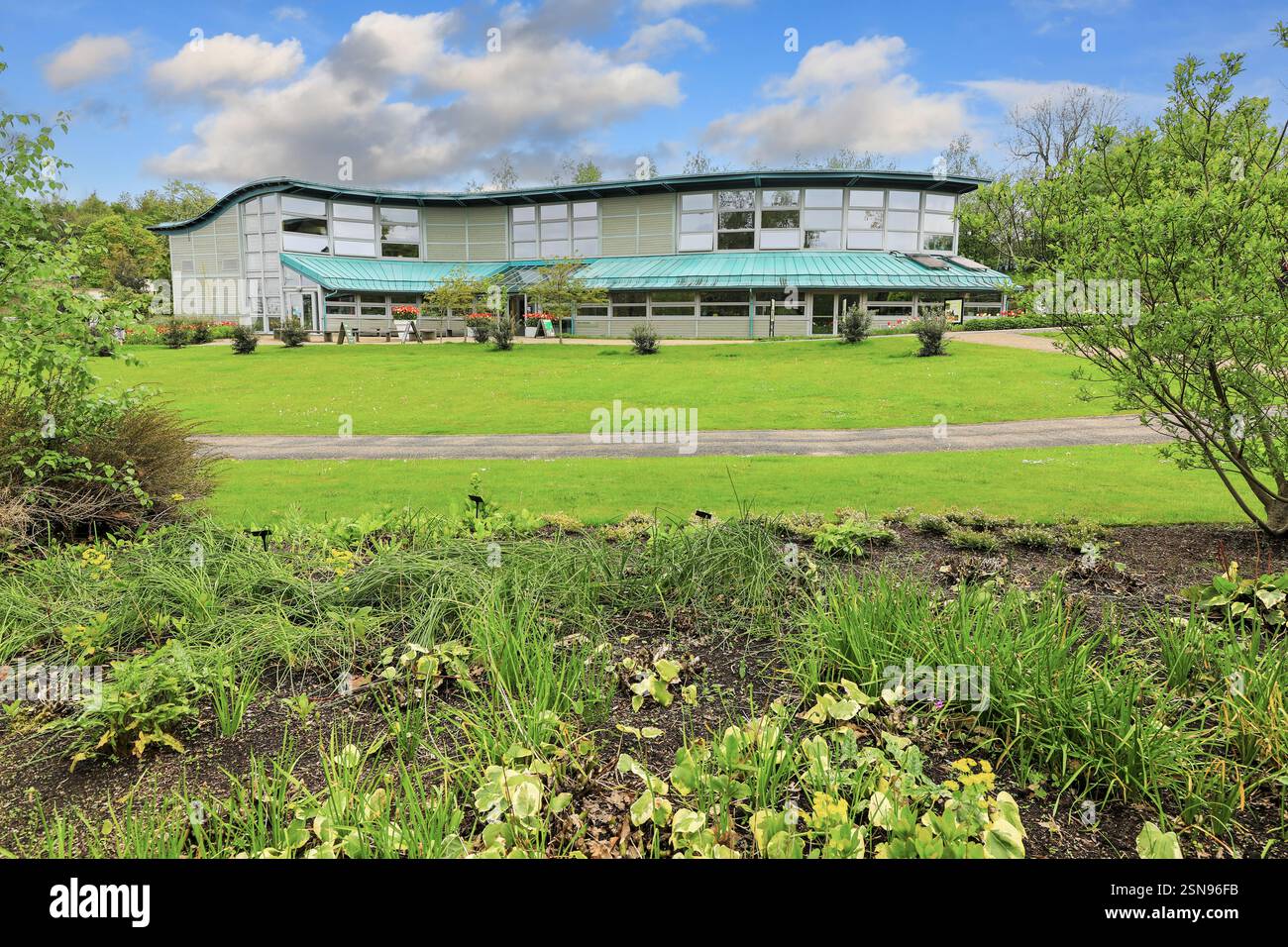 Bramhall Learning Centre and Library, RHS Harlow Carr Gardens, Harrogate, Yorkshire, England, Großbritannien Stockfoto