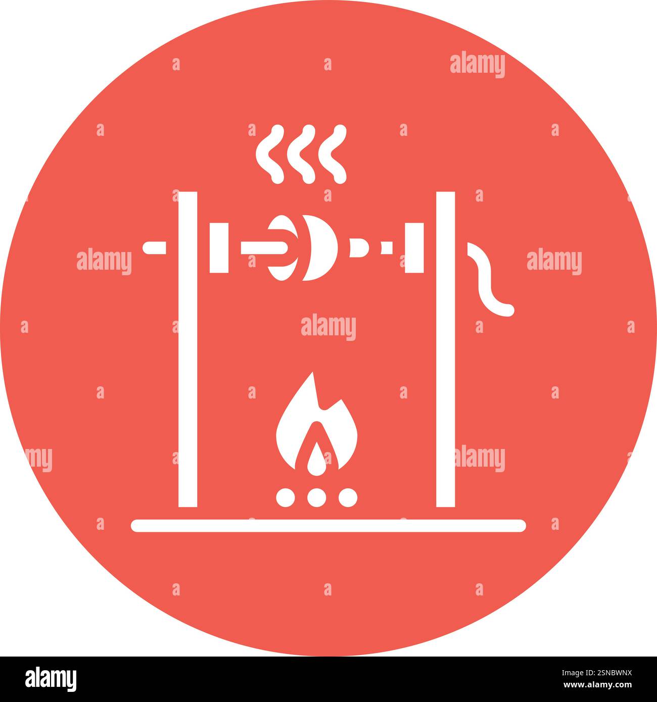 Mittelalterliches Feuer Rösten Vektor-Symbol Design Illustration Stock Vektor