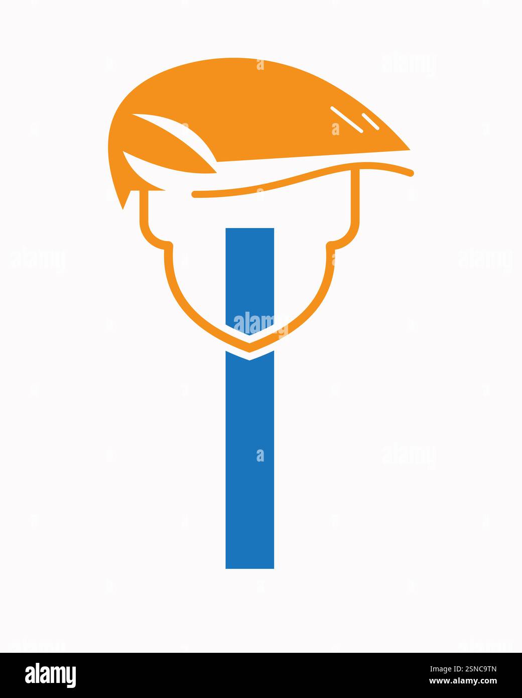 Initial Letter I Logo Konzept mit Schutzhelm Symbol Vektor Stock Vektor