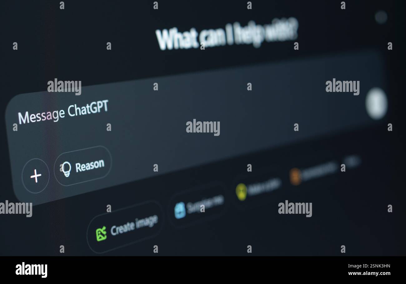 ChatGPT auf dem Laptop-Bildschirm Stockfoto