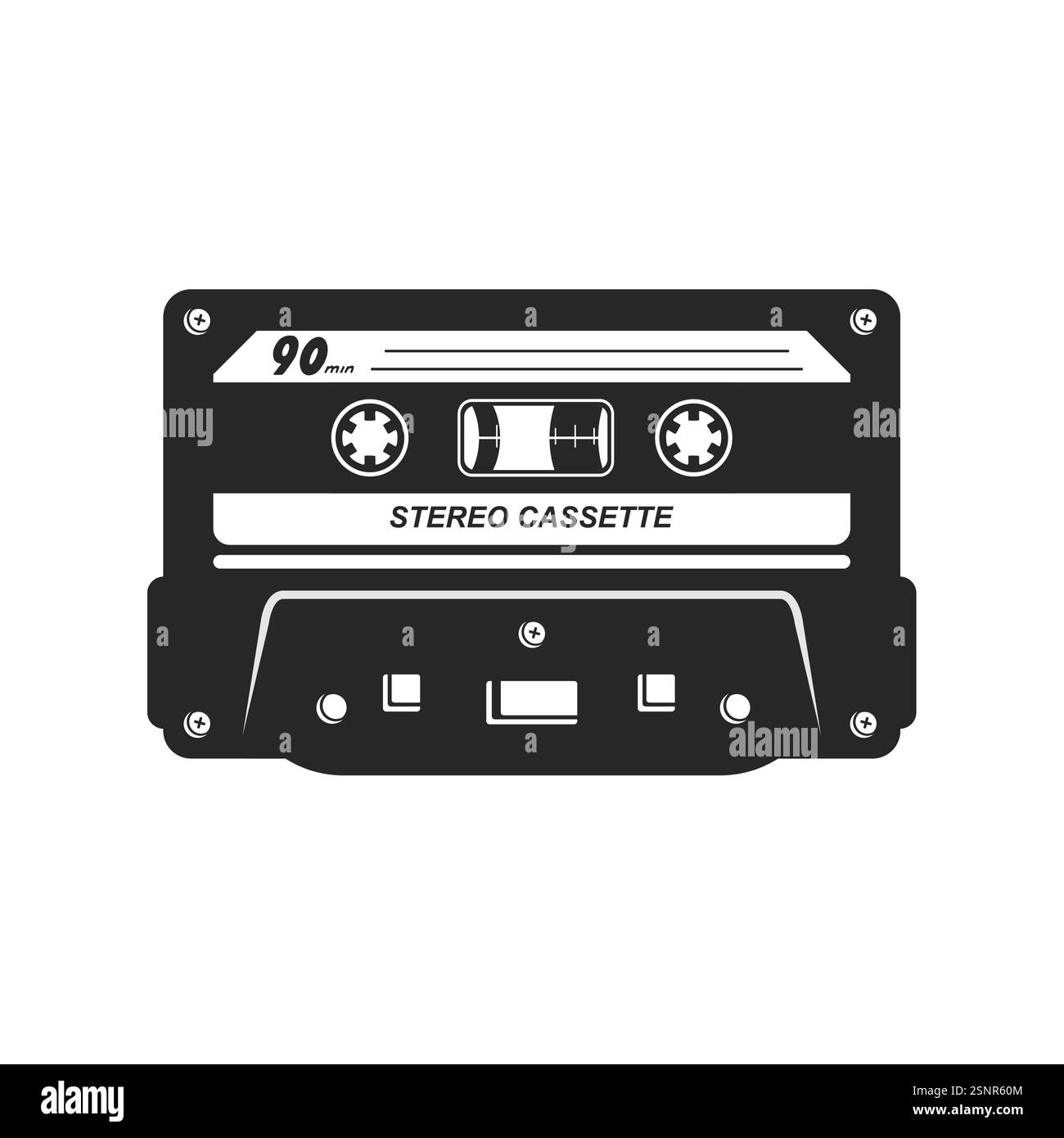 Kassettenbandsymbole. Eleganter Vektor für Kassetten im Vintage-Stil. Farbige alte Audiokassetten-Vektor. Einfaches Symbol für Kassettenband. Musikbandvektor. Stock Vektor