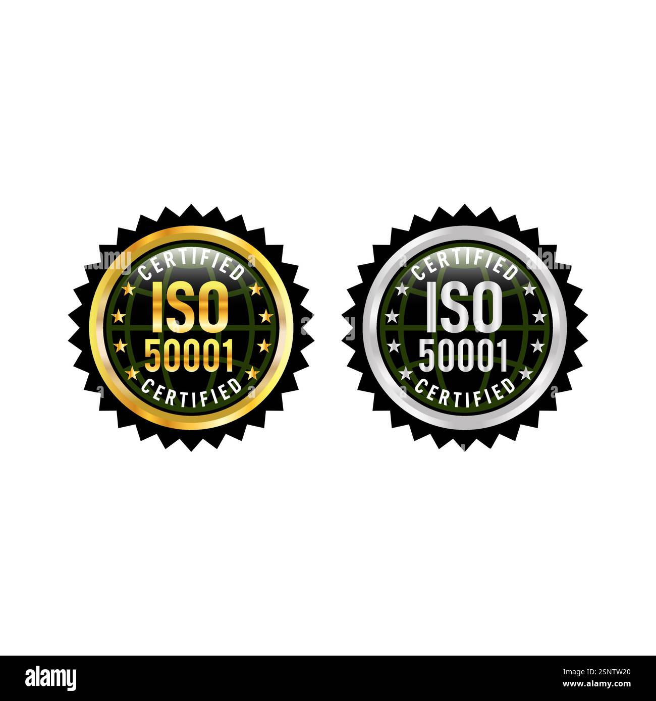 ISO-zertifiziertes Abzeichen oder Informationssicherheitsmanagementsystem Gummistempel glänzend und Golden. Stock Vektor