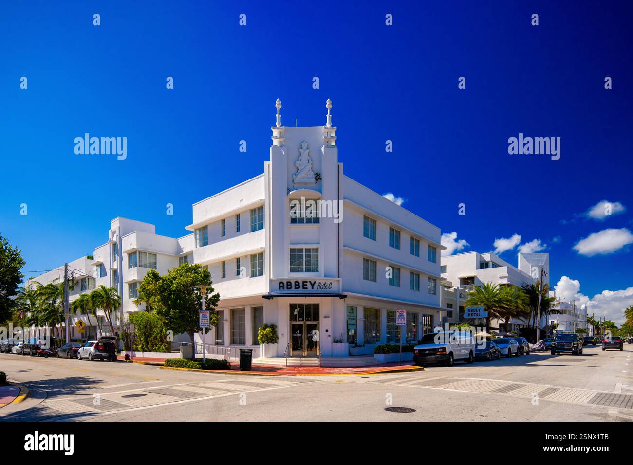 Miami Beach, FL, USA - 7. Februar 2025: Abbey Hotel Miami Beach Florida Stockfoto