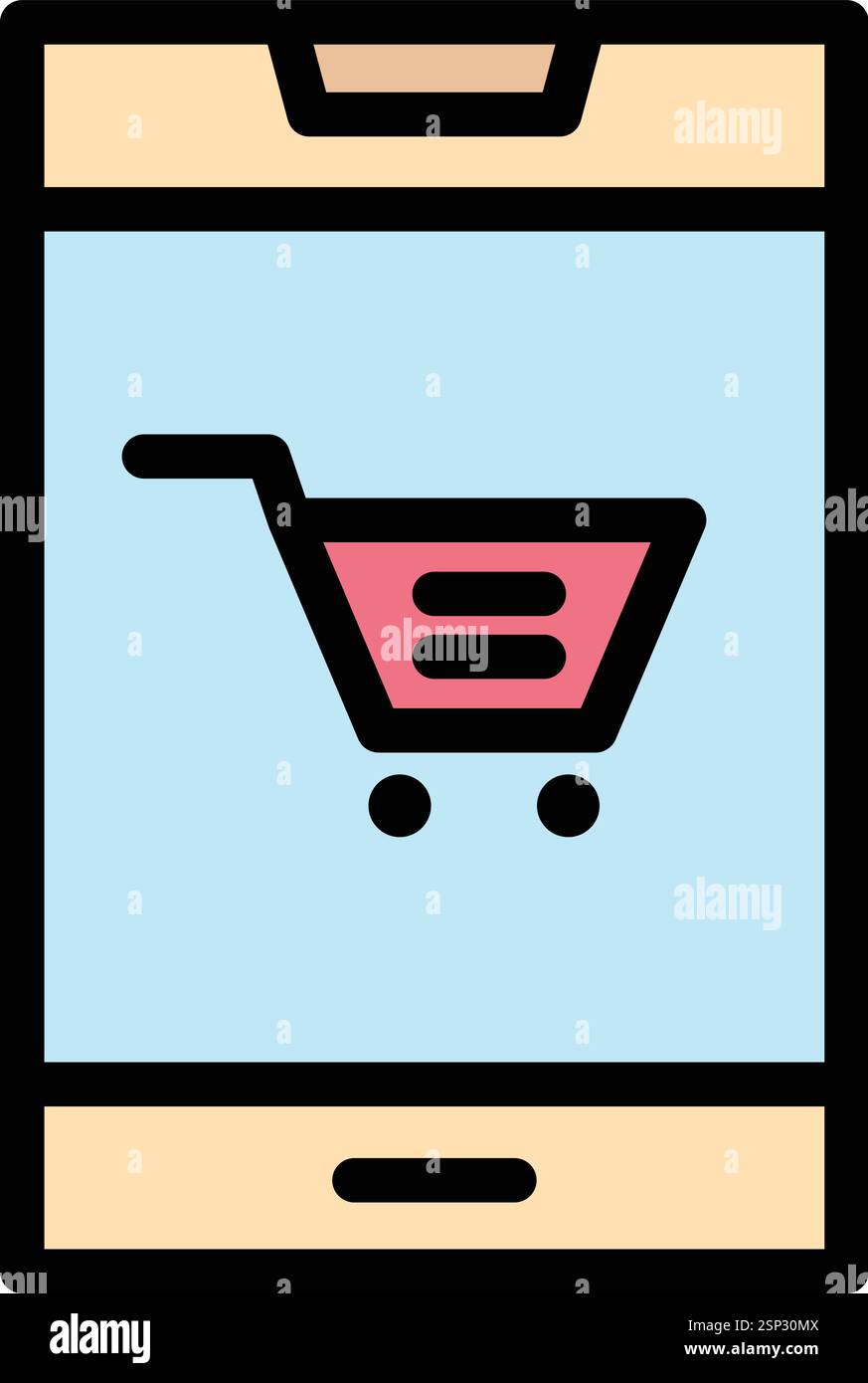 Online-Shopping Vektor-Symbol Design-Illustration Stock Vektor