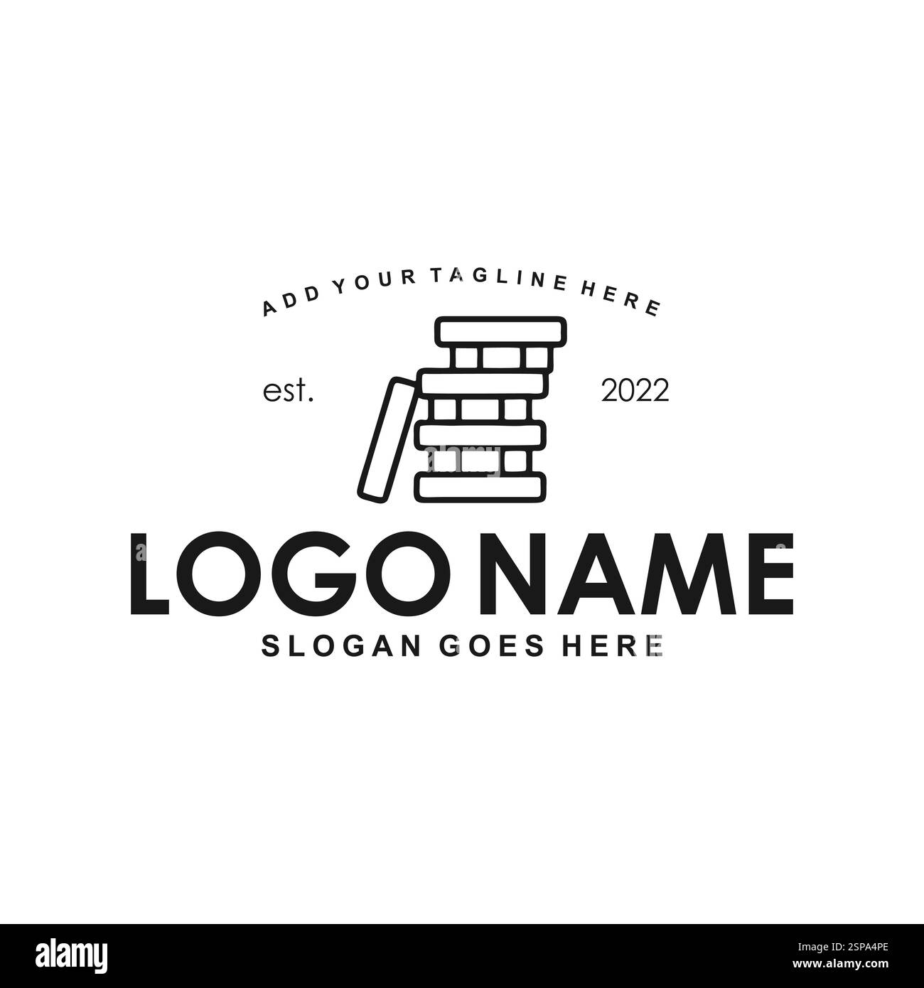 Einfaches, kreatives Brick-Game-Logo Stock Vektor